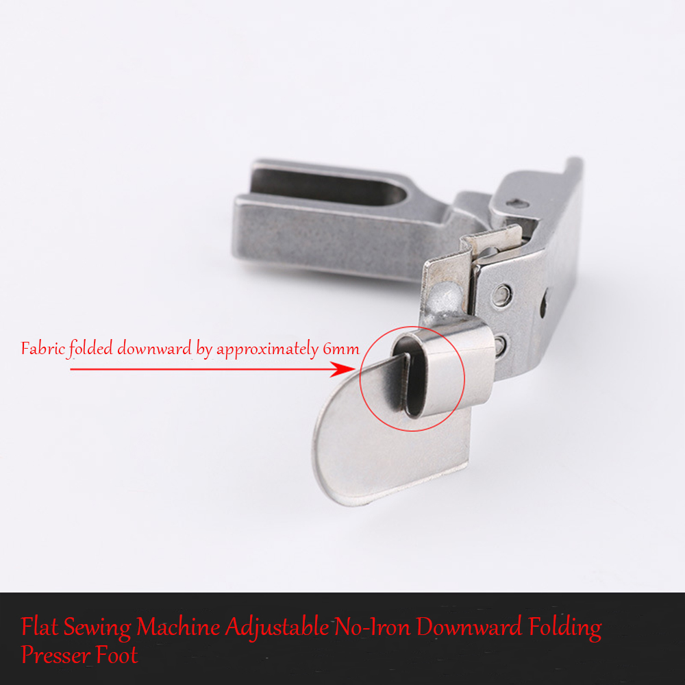 Textile Sewing Machine - フラットベッドミシン用アイロン不要折りたたみ式プレッサーフット、コンピュータ制御のフラットベッドミシンに適合、調整可能