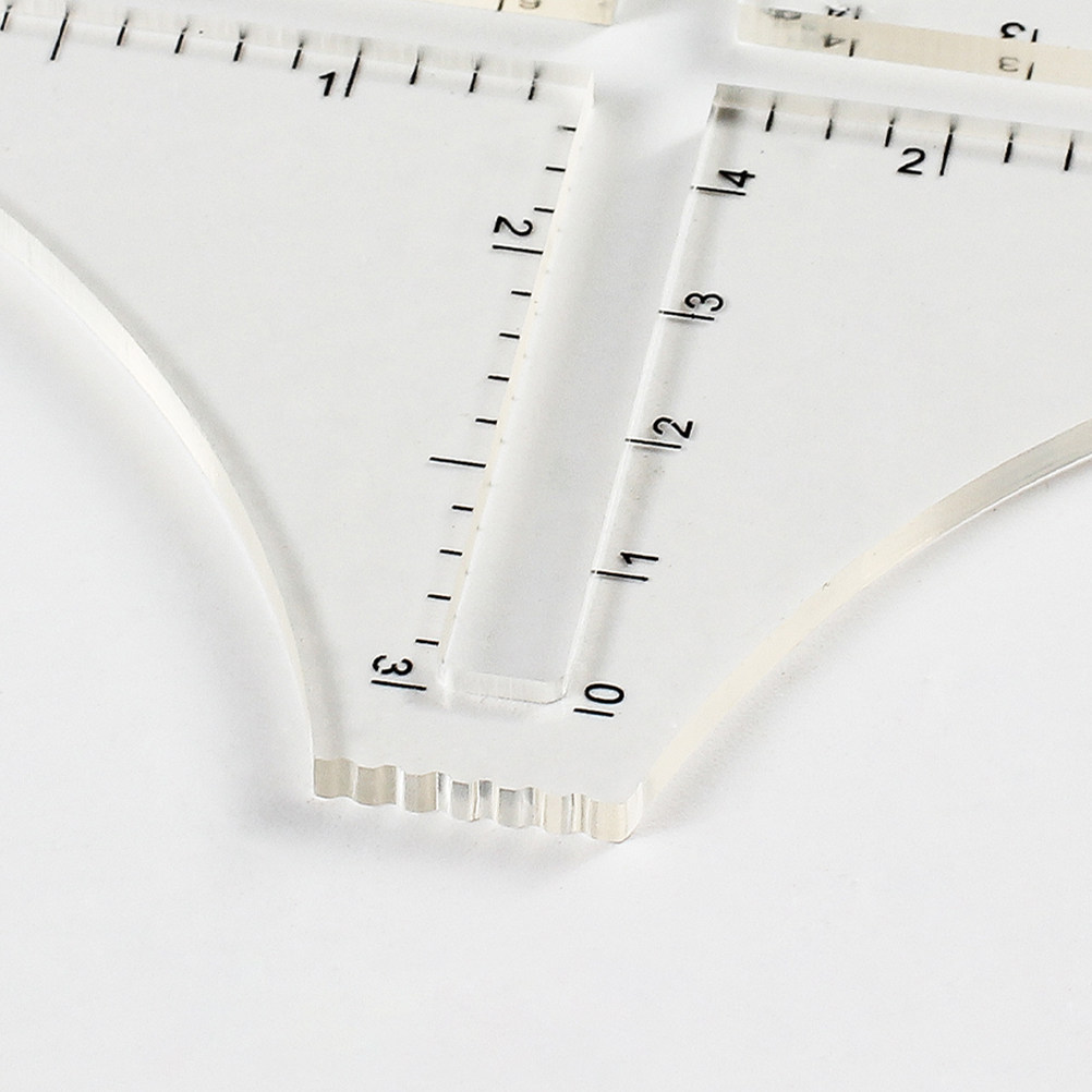 Sewing Gauge Ruler - 透明な編み物用密度定規。高精度アクリル製で、パッチワーク、キルト、裁縫、生地の測定、針のサイズ測定に最適。