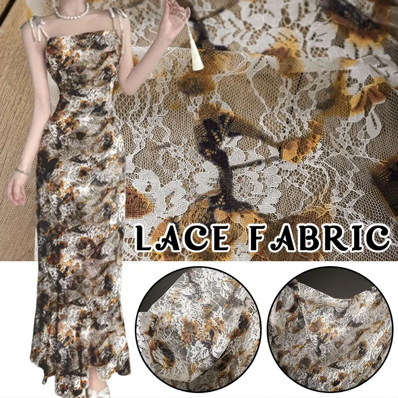 50 センチメートルレトロフレンチレースプリント綿生地ウェデ - Sewing Batik Fabric のレビューと価格
