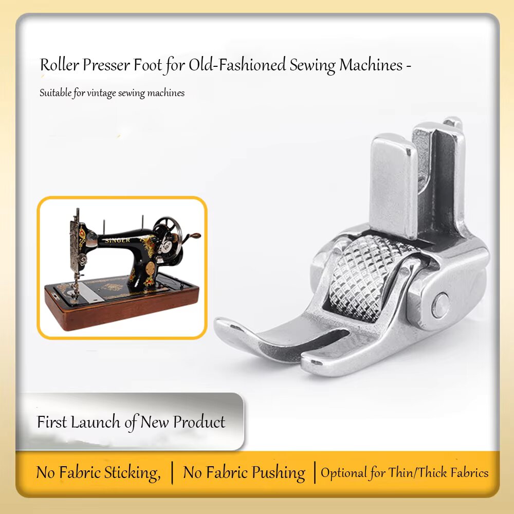 古い式の足踏みミシン用全鋼製ローラープレスフット、バタフライ - Textile Sewing Machine のレビューと価格