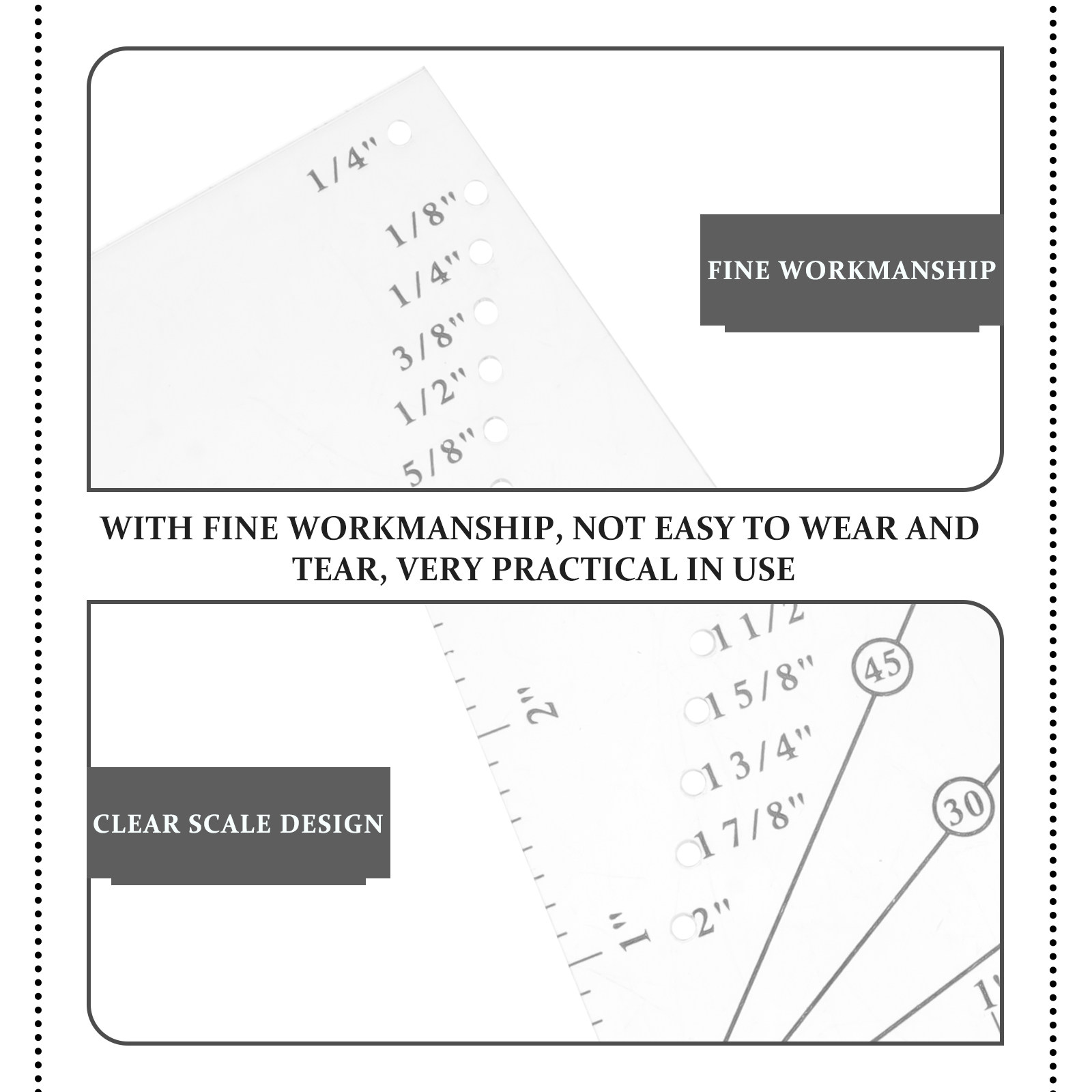 1セットの縫い合わせ用プラスチック製DIYパッチワーク定規、 - Sewing Gauge Ruler のレビューと価格