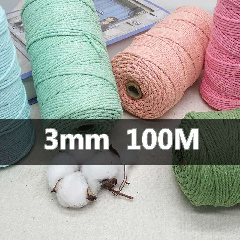 3 ミリメートル 100 メートルマクラメコードロープ綿麻ひ - Sewing Thread In Textile のレビューと価格